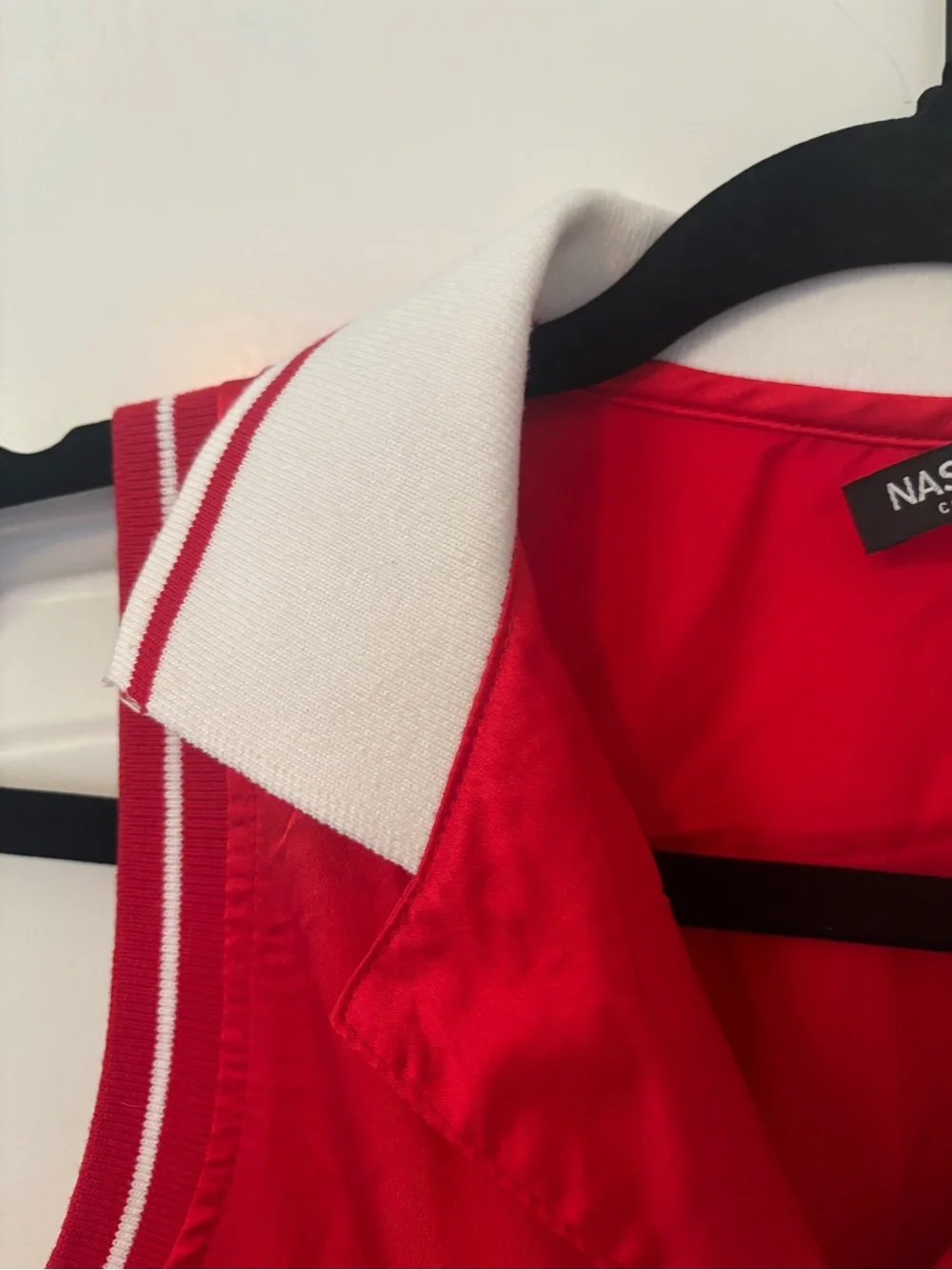 Nasty Gal Red Sleeveless Jumpsuit with White Collar - Picture 11 of 16